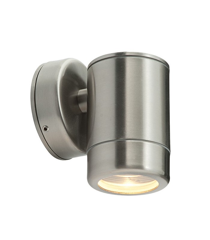 Outdoor Wall IP65 7W Brushed Stainless Steel & Clear Glass 1 Light Dimmable IP65 - GU10 - 1