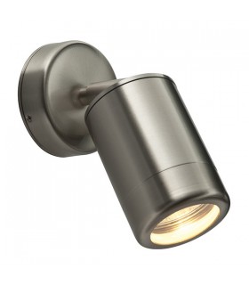 Outdoor Spot Wall IP65 7W Brushed Stainless Steel & Clear Glass - GU10 - 1