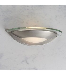 1 Light Indoor Wall Light Satin Chrome with Clear Glass - 2