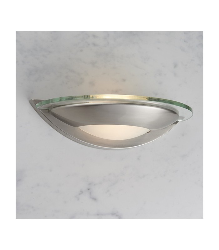 1 Light Indoor Wall Light Satin Chrome with Clear Glass - 2