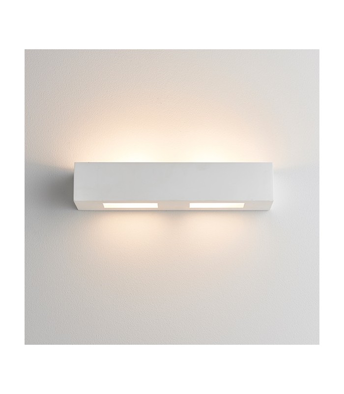 2 Light Indoor Plaster Wall Light White, Paintable, G9 - 2