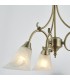 3 Light Multi Arm Ceiling Pendant Antique Brass, Frosted Glass, E14 - 3