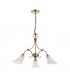 3 Light Multi Arm Ceiling Pendant Antique Brass, Frosted Glass, E14 - 4