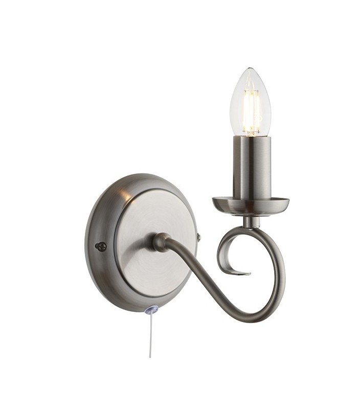1 Light Indoor Candle Wall Light Antique Silver, E14 - 4