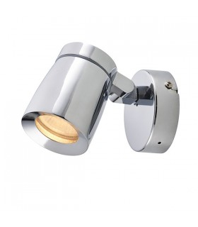 1 Light Bathroom Adjustable Spotlight Chrome, Clear Glass IP44, GU10 - 2