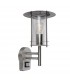 PIR 1 Light Outdoor Wall Lantern Polished Stainless Steel, Clear Polycarbonate IP44, E27 - 2