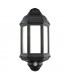 PIR 1 Light Outdoor Wall Light Frosted Polycarbonate, Matt Black Textured IP44, E27 - 2