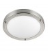 LED Bathroom Flush Ceiling Light Frosted Glass, Satin Nickel IP44 - 2