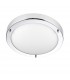 Bathroom Flush Ceiling Light Chrome, Frosted Glass IP44, E27 - 2
