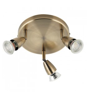 Adjustable 3 Light Spotlight Antique Brass, GU10 - 2