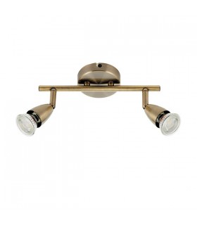 Adjustable 2 Light Spotlight Antique Brass, GU10 - 2