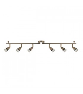 Adjustable 6 Light Spotlight Antique Brass, GU10 - 2