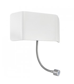 1 Light Indoor Wall Light Chrome, Matt White Paint - 2