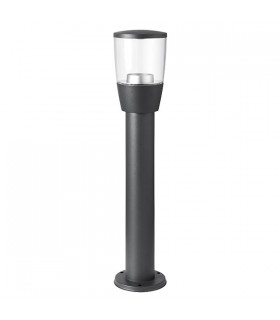 Outdoor Bollard Light Clear Polycarbonate, Textured Dark Matt Anthracite Paint IP44, GU10 - 2