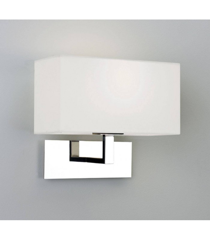 1 Light Indoor Wall Light Polished Nickel with White Shade, E14 - 1