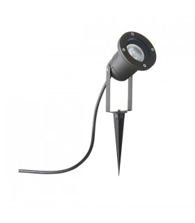 Outdoor Spike Flood Light Clear Glass, Matt Black IP54, GU10 - 2