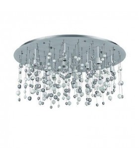 15 Light Extra Large Glass Bubbles Semi Flush Ceiling Pendant White, G9 - 1