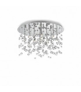 8 Light  Medium Blown Glass Bubbles Ceiling Pendant Chrome, G9 - 1