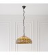 3 Light Large Ceiling Pendant Dark Bronze, Tiffany glass, E27 - 3