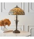 2 Light Medium Table Lamp Tiffany Glass, Dark Bronze Paint with Highlights, E27 - 2