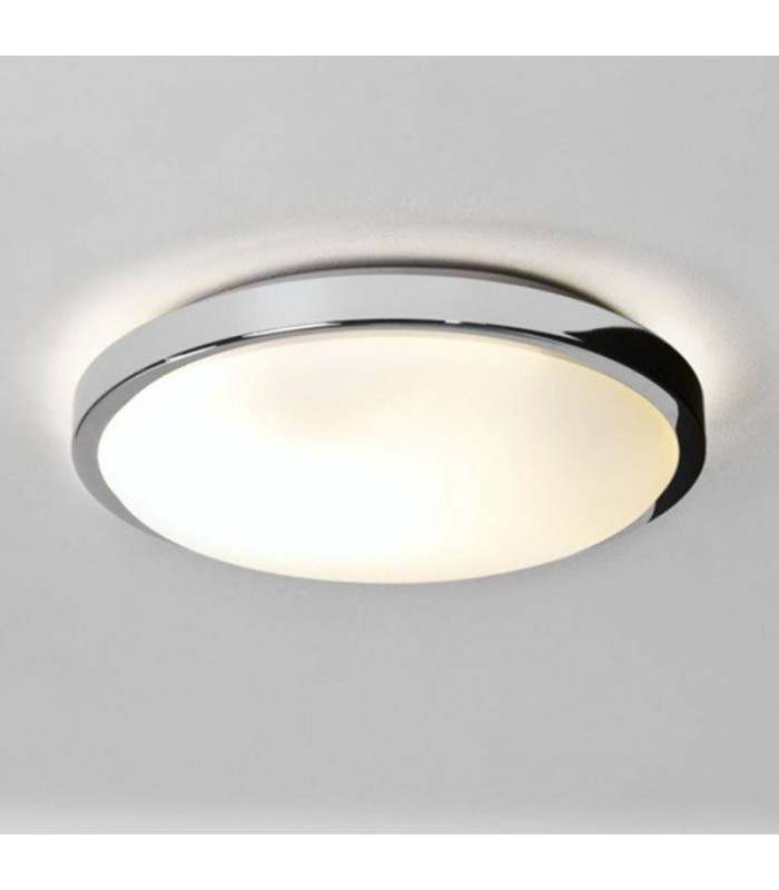 Bathroom Flush 2 Light Ceiling Polished Chrome IP44, E14 - 1