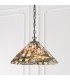 1 Light Medium Ceiling Pendant Dark Bronze, Tiffany glass, E27 - 4