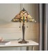 2 Light Medium Table Lamp Tiffany Glass, Dark Bronze Paint with Highlights, E27 - 2