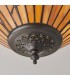 2 Light Medium Ceiling Flush Light Dark Bronze, Tiffany Glass, E27 - 4