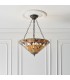 3 Light Large Inverted Ceiling Pendant Dark Bronze, Tiffany glass, E27 - 2