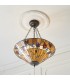 3 Light Large Inverted Ceiling Pendant Dark Bronze, Tiffany glass, E27 - 3