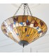 3 Light Large Inverted Ceiling Pendant Dark Bronze, Tiffany glass, E27 - 4