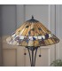 2 Light Medium Table Lamp Dark Bronze, Tiffany Glass, E27 - 3