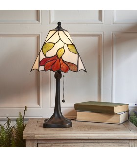 1 Light Medium Table Lamp Dark Bronze, Tiffany Glass, E27 - 2