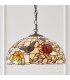 1 Light Medium Ceiling Pendant Bronze, Tiffany Style Glass, E27 - 4