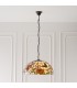 3 Light Large Ceiling Pendant Bronze, Tiffany Style Glass, E27 - 3