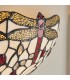 1 Light Indoor Dragonfly Tiffany Wall Uplighter Dark Bronze, Beige, E14 - 4