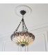 3 Light Large Inverted Ceiling Pendant Dark Bronze, Tiffany glass, E27 - 2