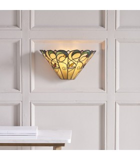 1 Light Indoor Wall Uplighter Dark Bronze with Tiffany Glass, E14 - 2