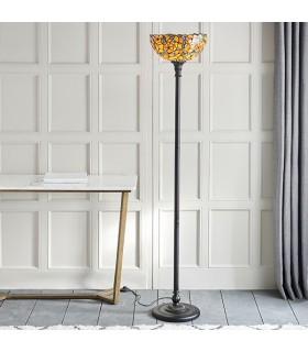 1 Light Floor Lamp Dark Bronze, Tiffany Glass, E27 - 2