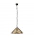 1 Light Medium Ceiling Pendant Dark Bronze, Tiffany glass, E27 - 2