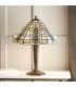 2 Light Medium Table Lamp Tiffany Glass, Deep Antique Patina, E27 - 2