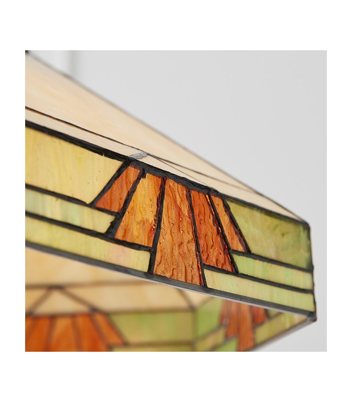 1 Light Medium Ceiling Pendant Dark Bronze, Tiffany glass, E27 - 4