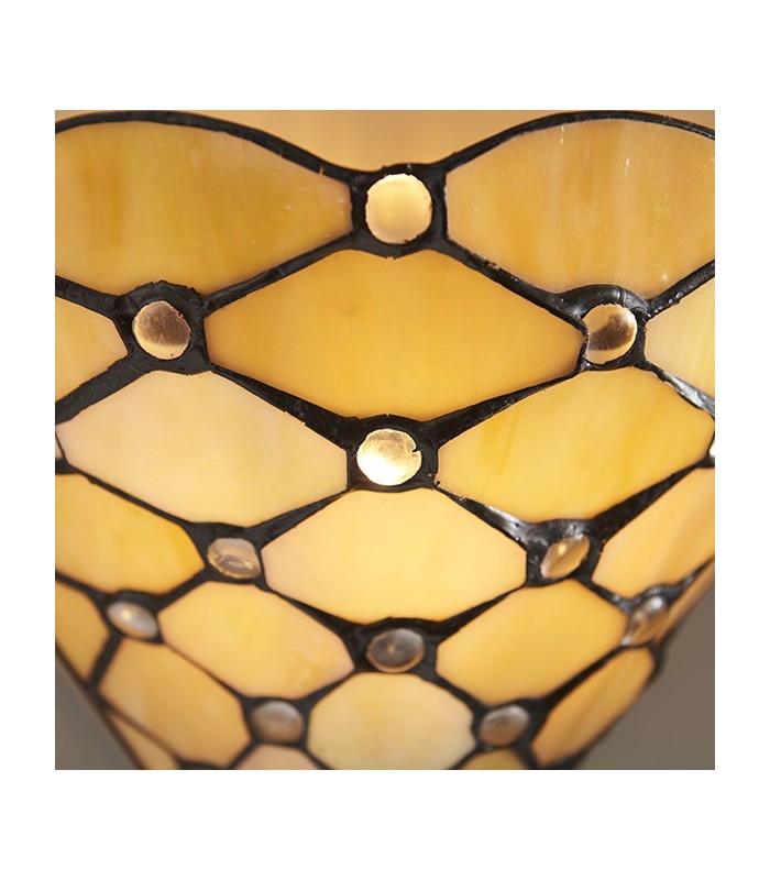 1 Light Indoor Wall Uplighter Dark Bronze with Tiffany Glass, E14 - 4