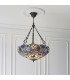 3 Light Large Inverted Ceiling Pendant Dark Bronze, Tiffany glass, E27 - 2