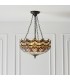 3 Light Large Inverted Ceiling Pendant Dark Bronze, Tiffany glass, E27 - 2