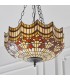 3 Light Large Inverted Ceiling Pendant Dark Bronze, Tiffany glass, E27 - 4