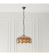 3 Light Medium Ceiling Pendant Dark Bronze, Tiffany glass, E27 - 3