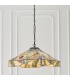 3 Light Large Ceiling Pendant Dark Bronze, Tiffany Style Glass, E27 - 4