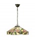 1 Light Medium Ceiling Pendant Dark Bronze, Tiffany Style Glass, E27 - 2
