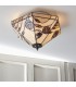 2 Light Medium Ceiling Flush Light Tiffany Style Glass, E27 - 3